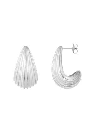 Earrings drop open structure - silver h5 