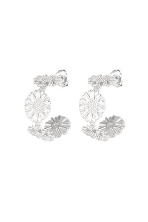 Flower party earrings - silver h5 