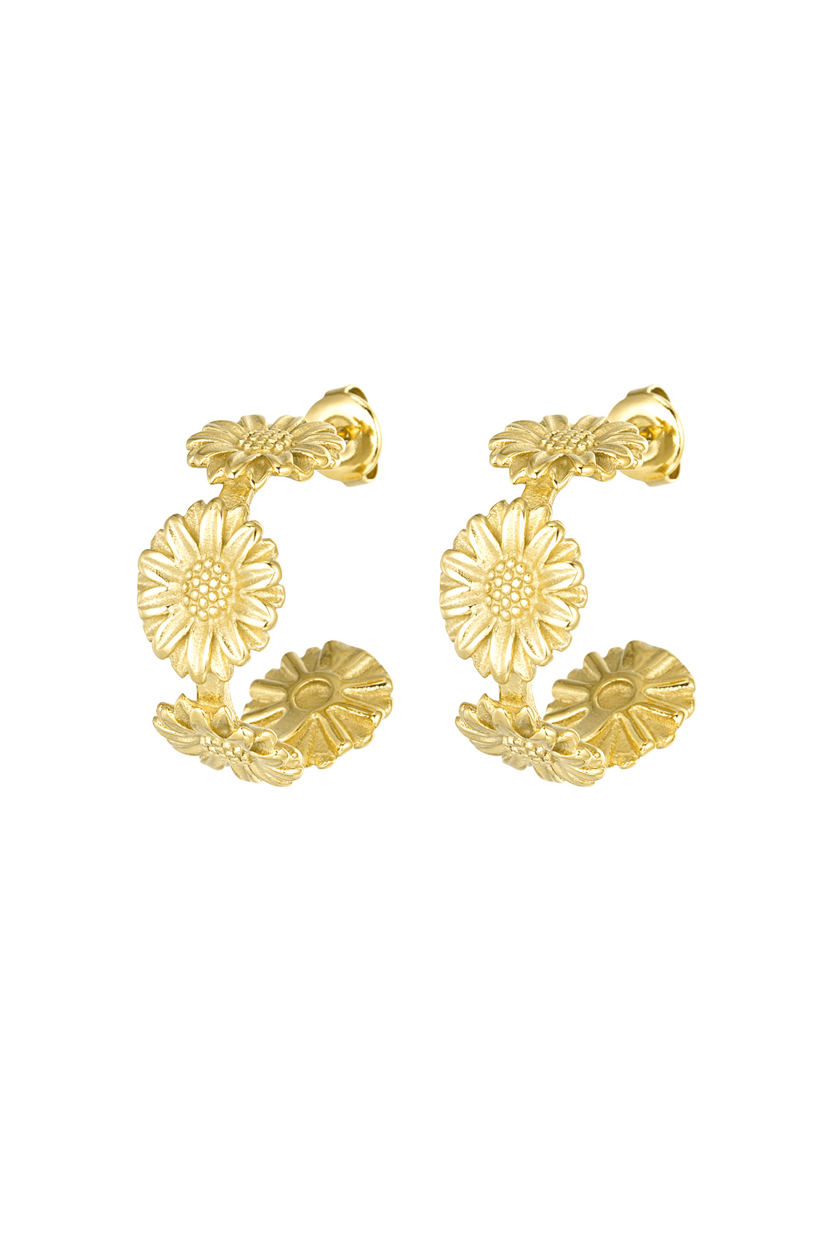 Earrings flower party - gold