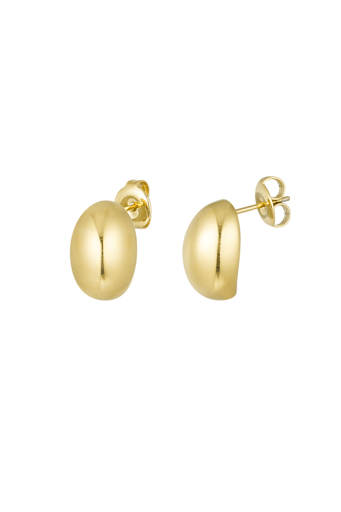 Gold button earring - gold 