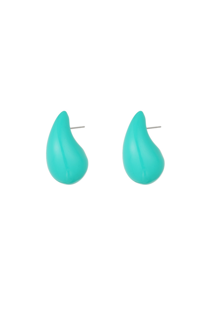 Colored drop earrings - green 