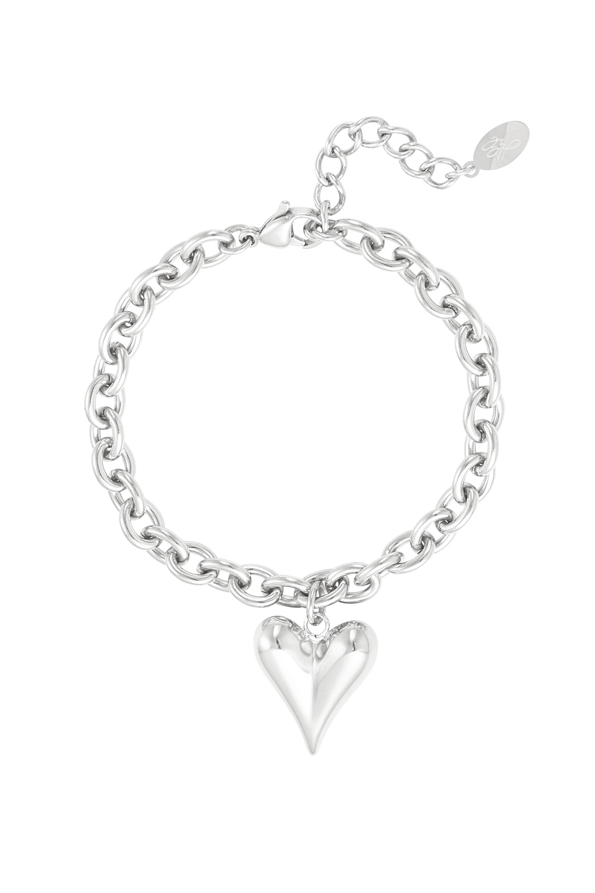 Armband love rules - zilver h5 