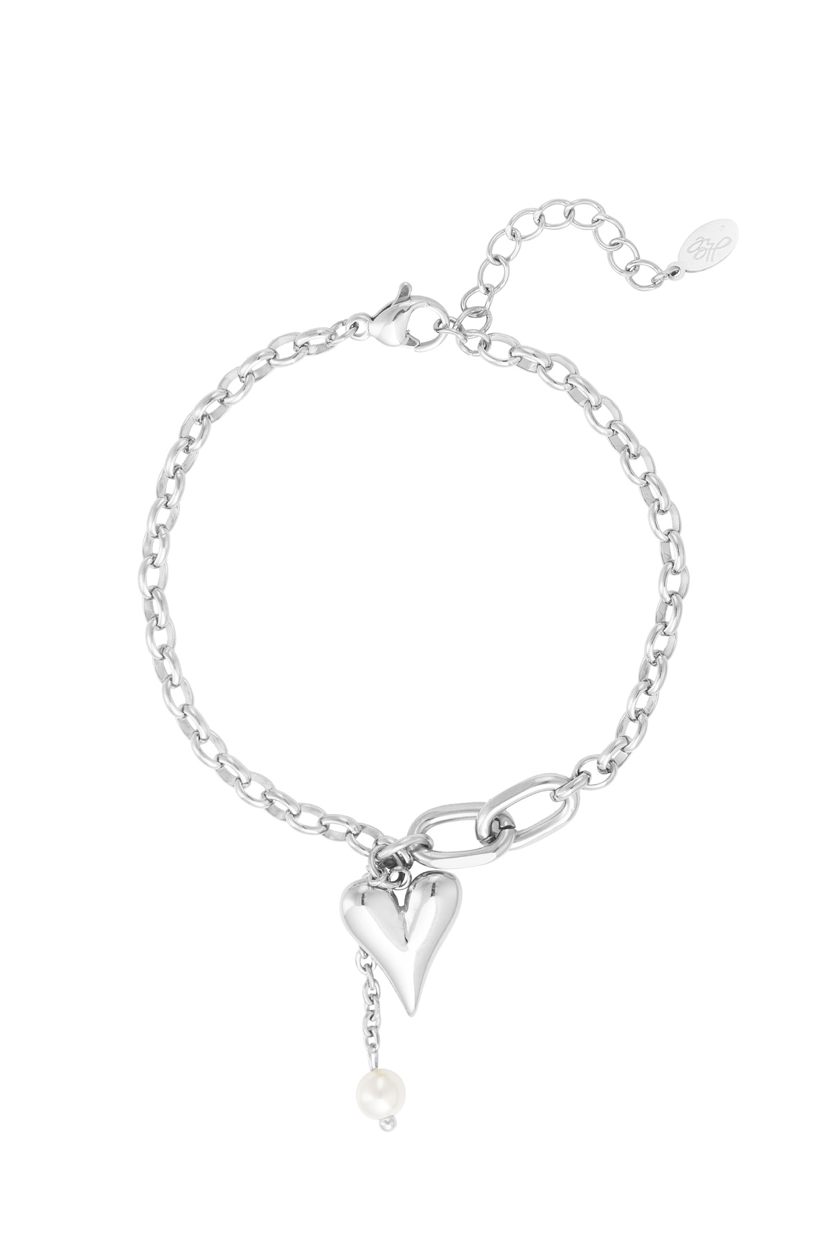 Armband lovely hearts - zilver
