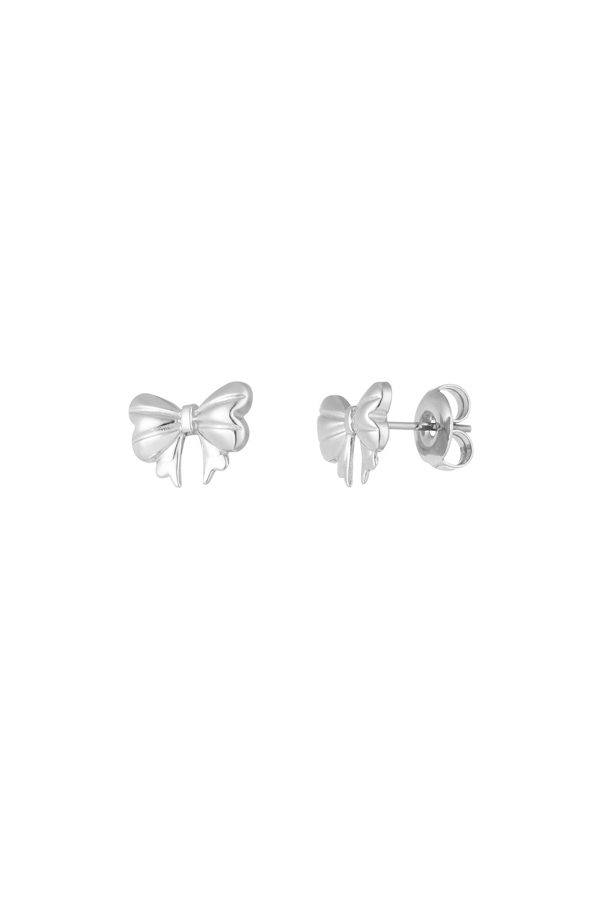 Ear studs cute bow - silver h5 