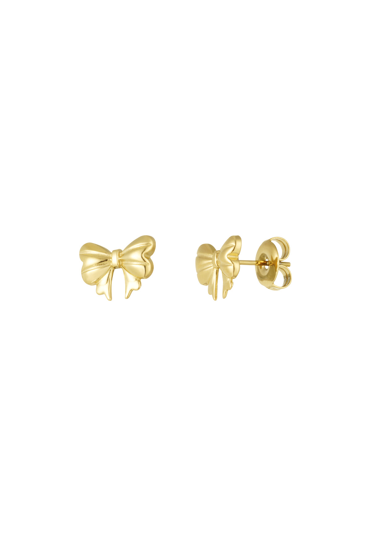 Ear studs cute bow - gold h5 