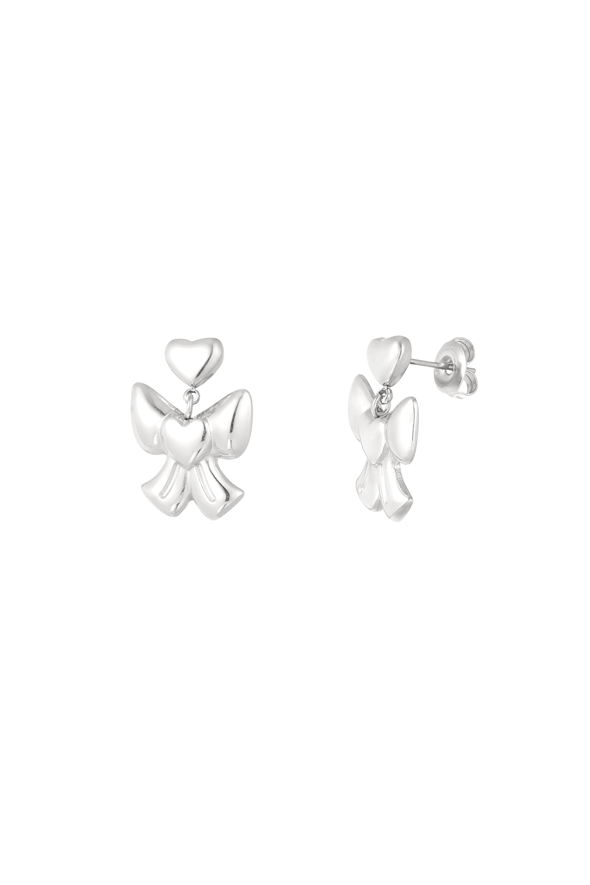 Earrings bow lover - silver h5 