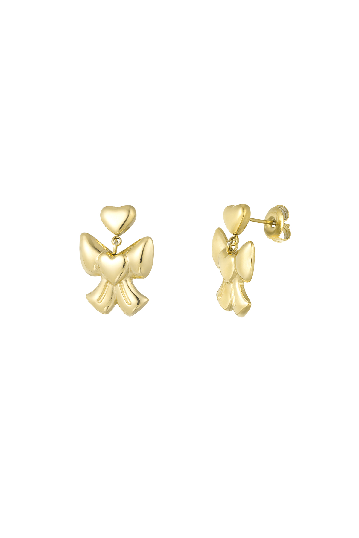 Earrings bow lover - gold h5 