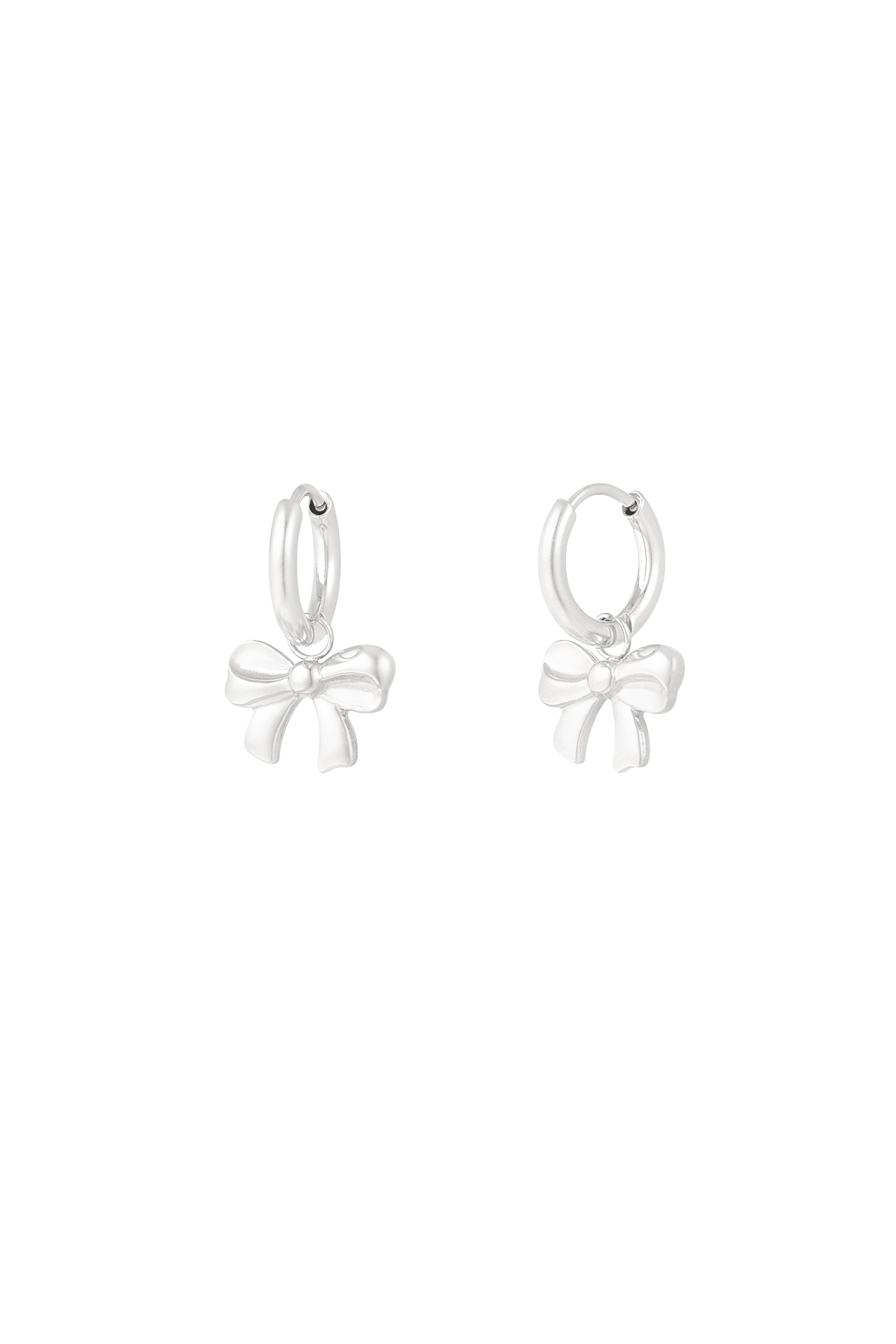 Earrings simple bow - silver h5 