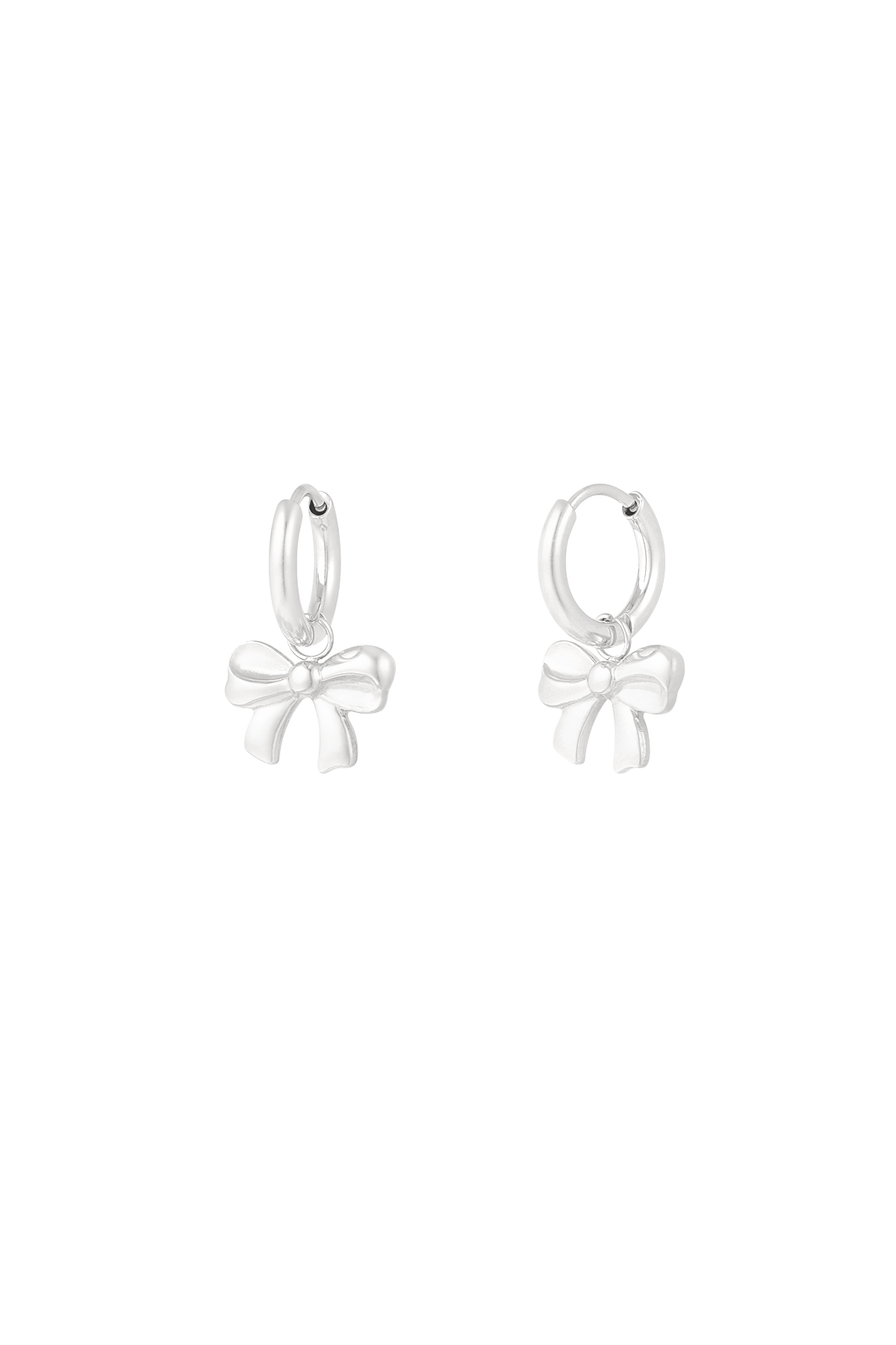 Earrings simple bow - silver 