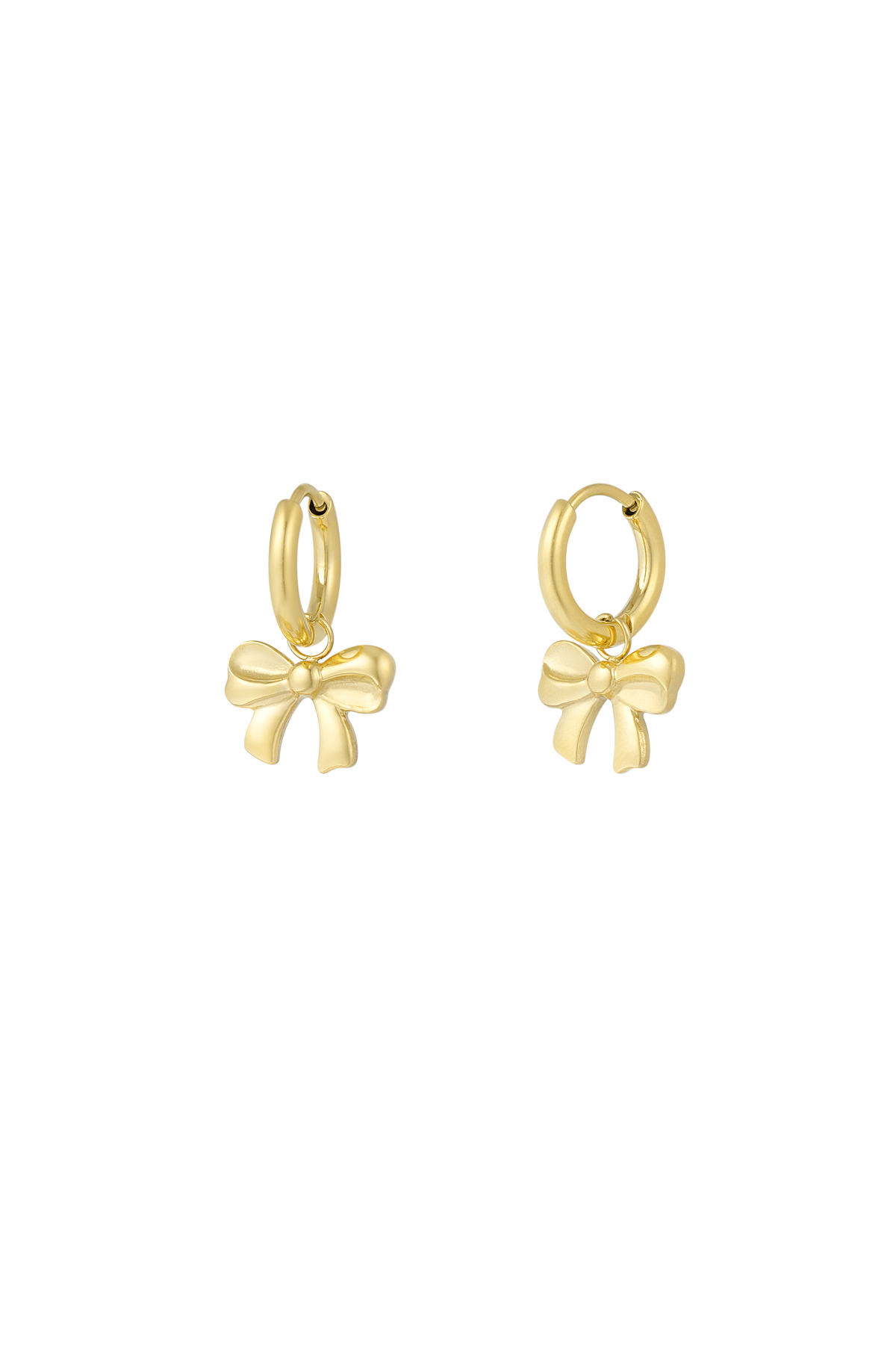 Earrings simple bow - gold h5 