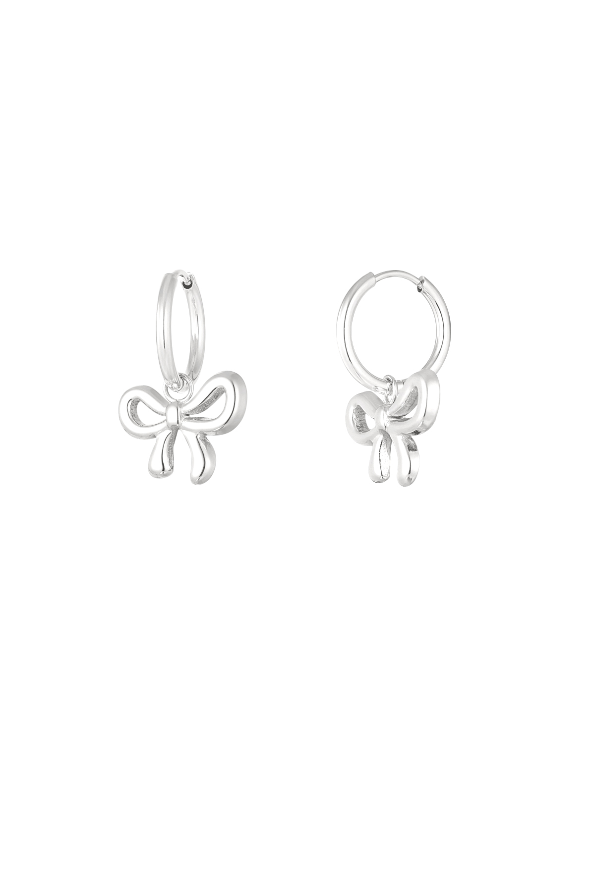 Earrings bow life - silver h5 