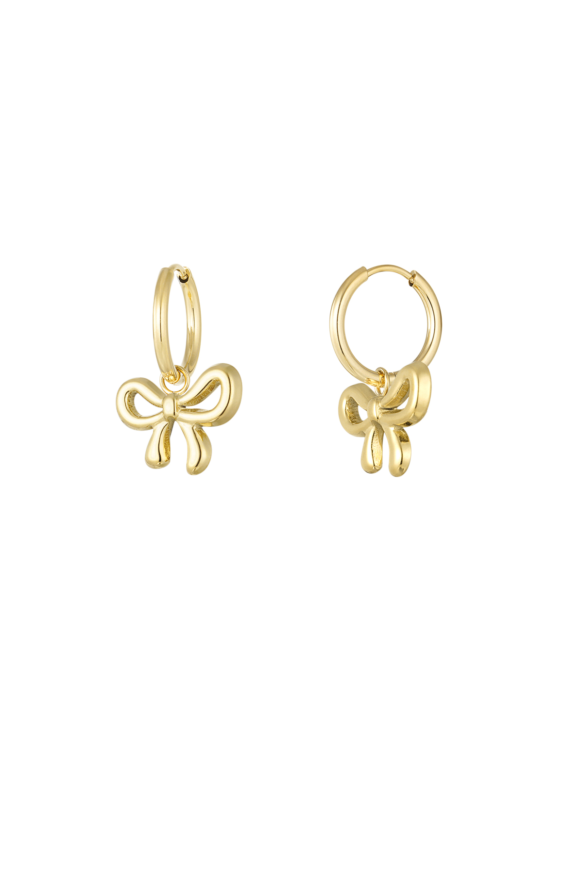 Earrings bow life - gold h5 