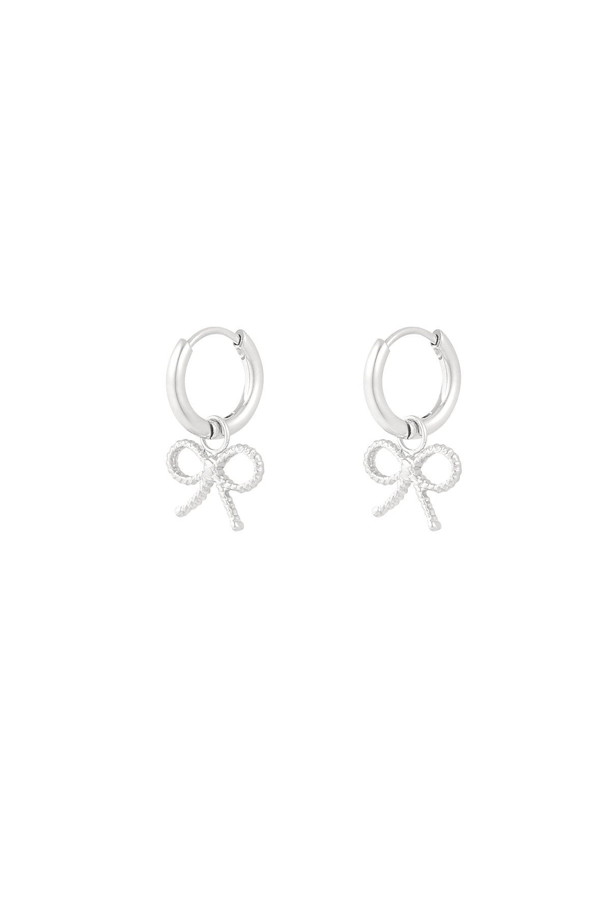 Earrings bow basic - Silver Color color