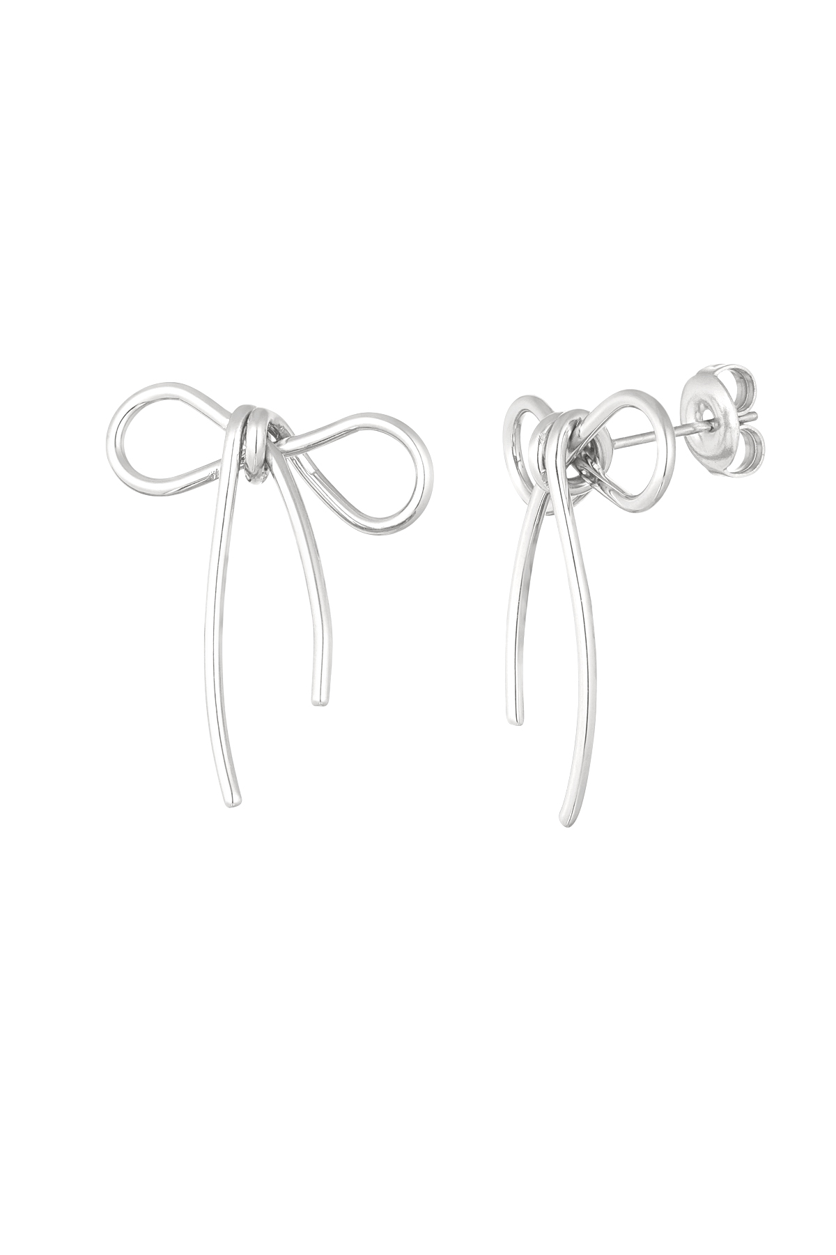 Earrings basic bow - silver h5 