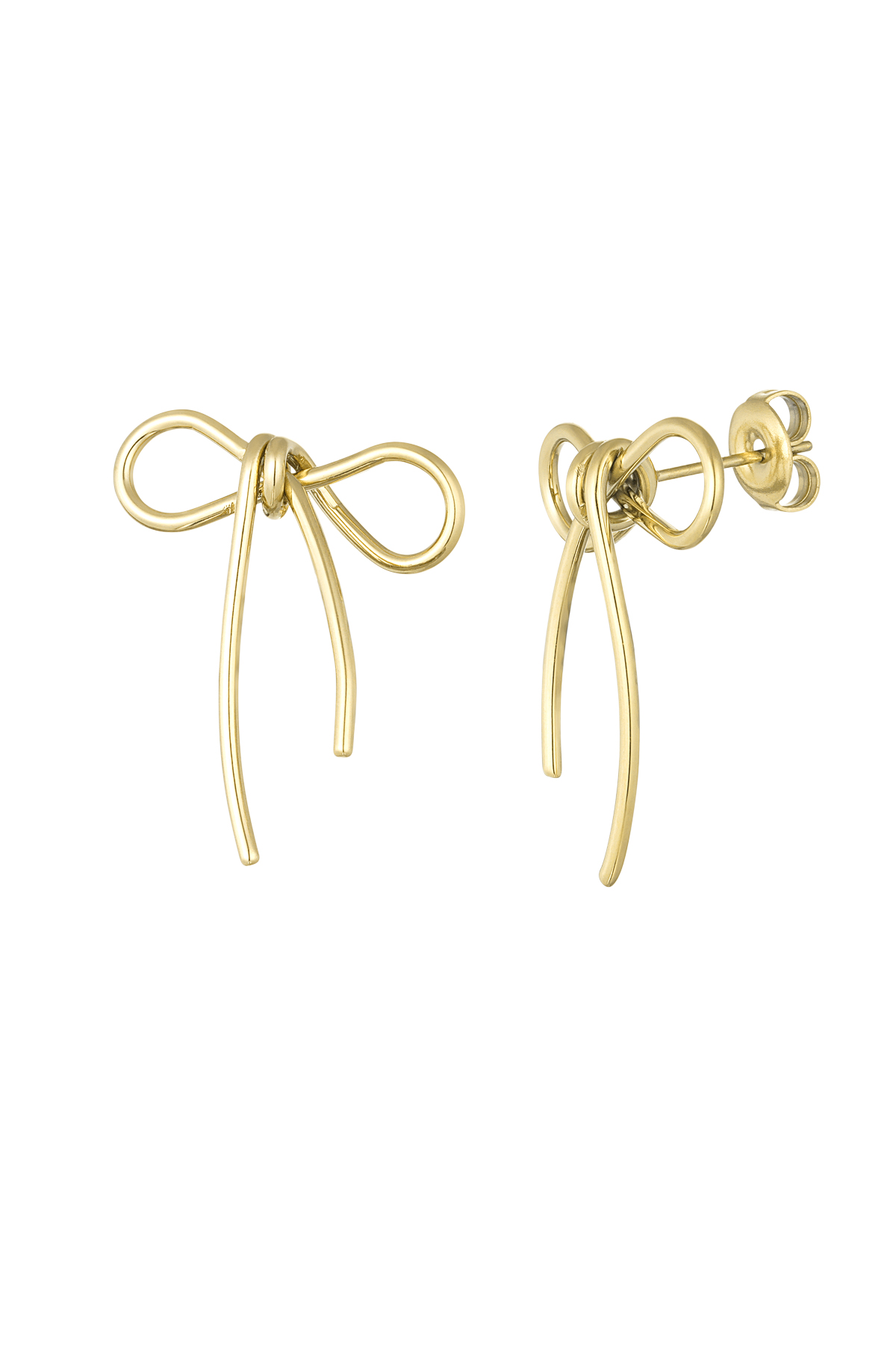 Earrings basic bow - gold