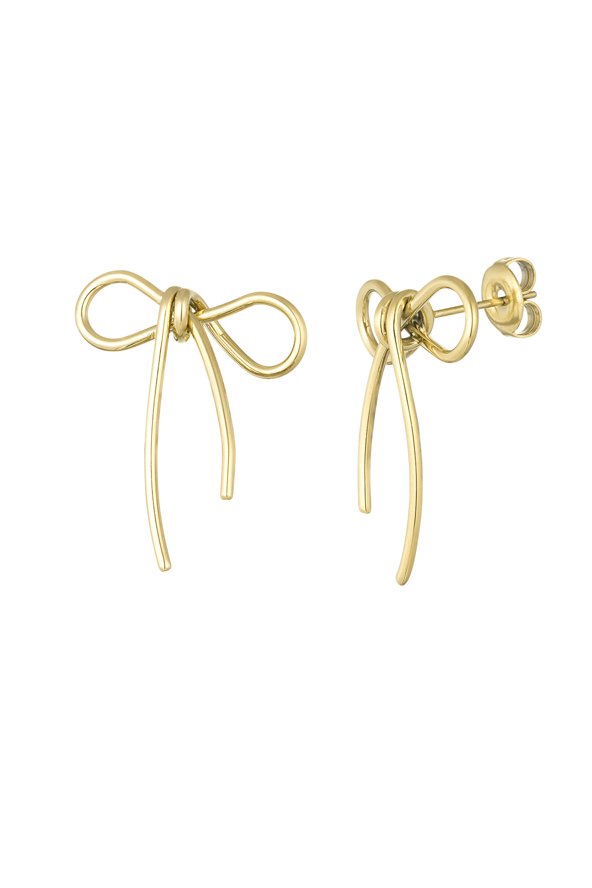 Earrings basic bow - gold 