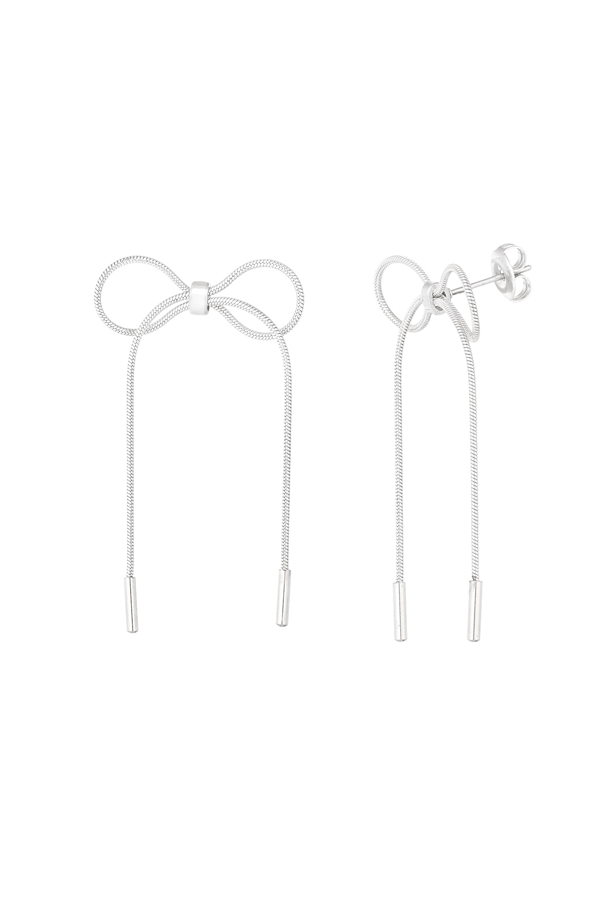 boucles d'oreilles lien avec noeud - argent 