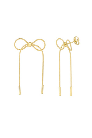 link earrings with bow - gold h5 