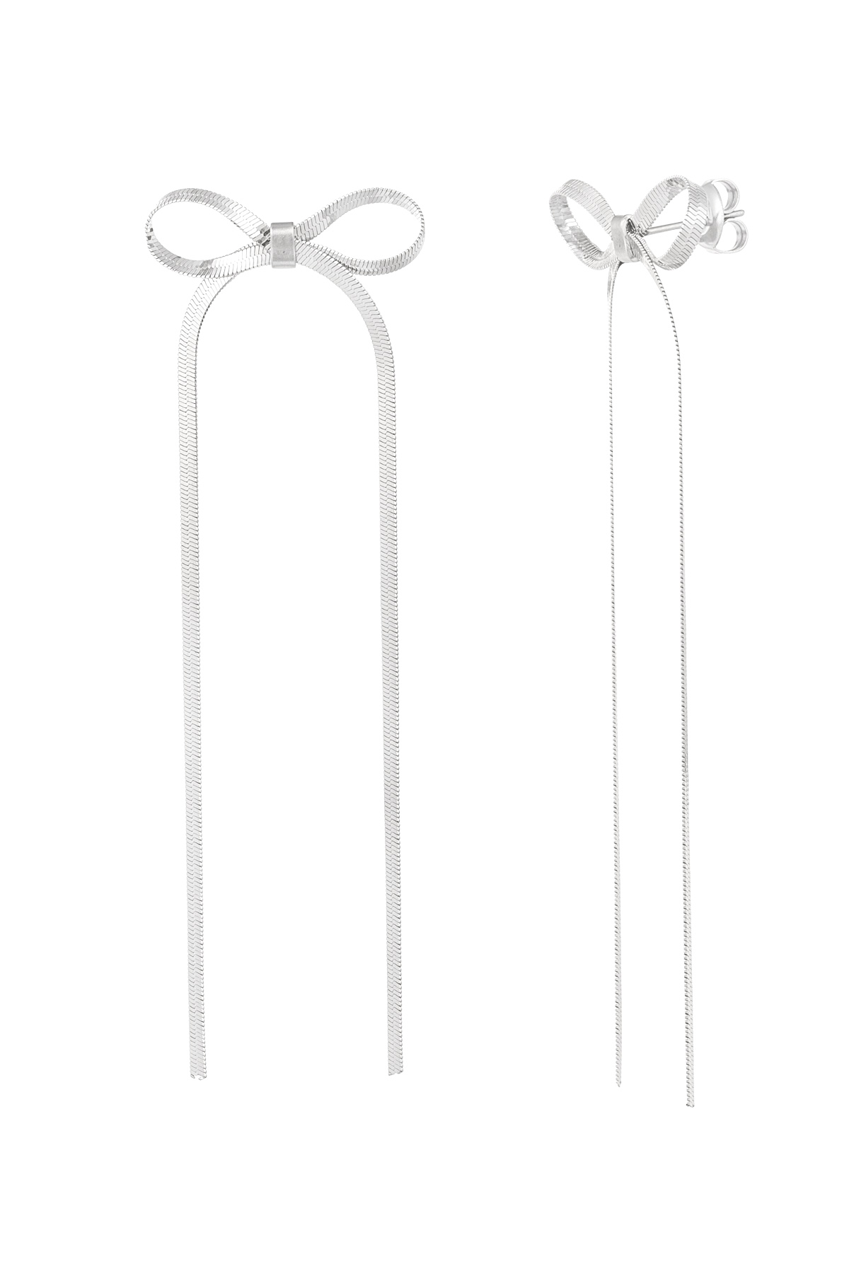 Boucles d'oreilles avec noeud long - argent h5 