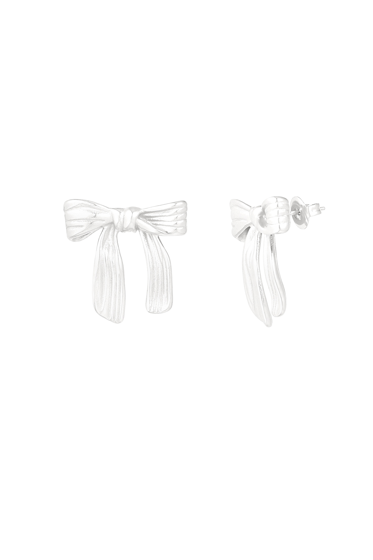 Earrings lovely bow - silver h5 