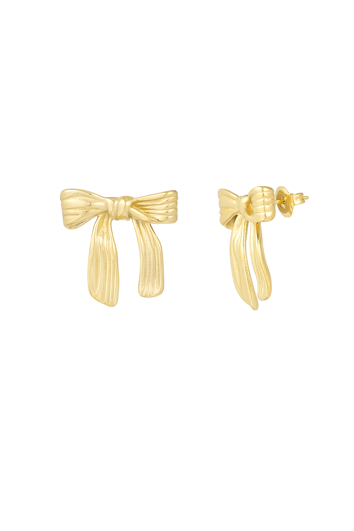 Earrings lovely bow - gold