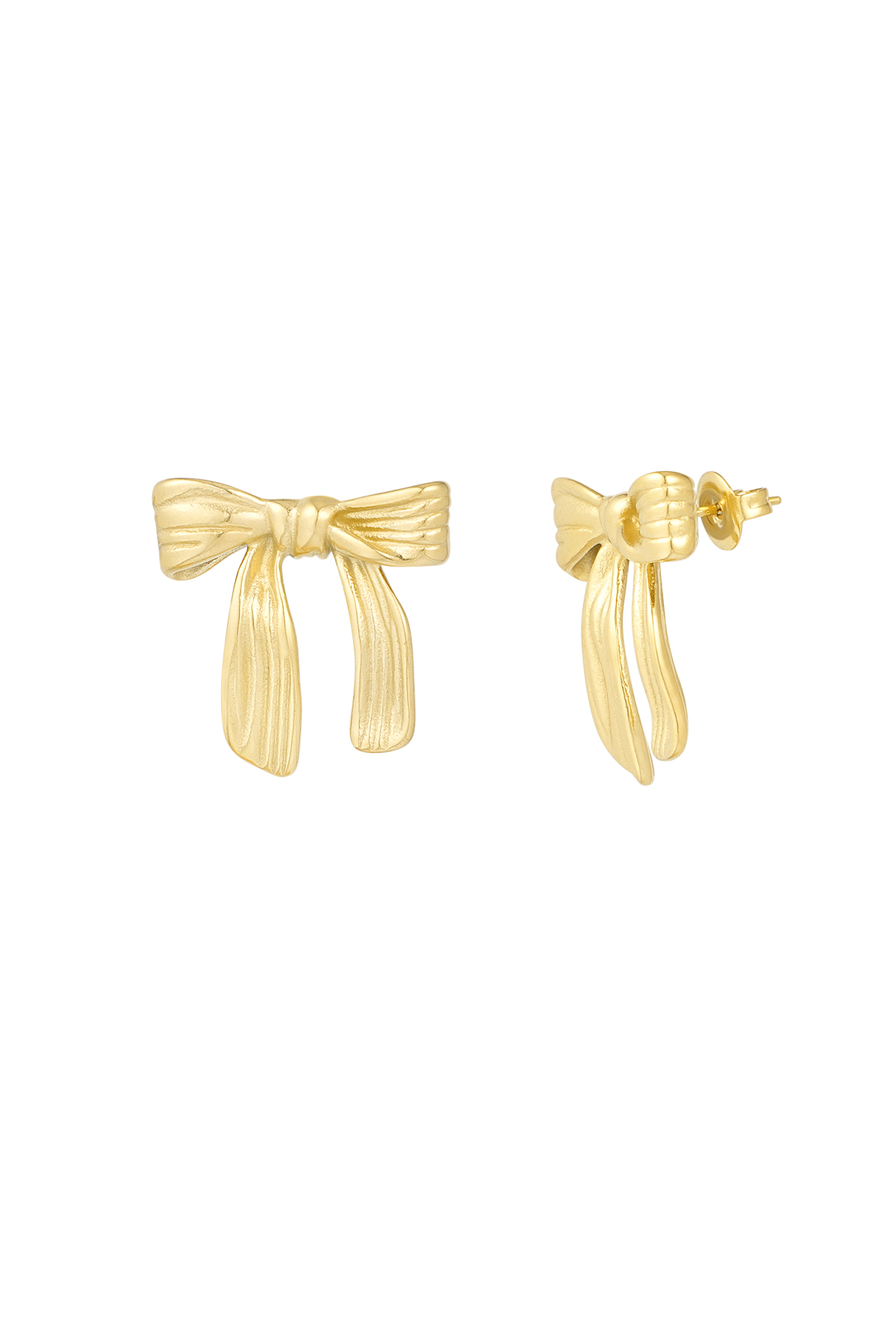 Earrings lovely bow - gold 