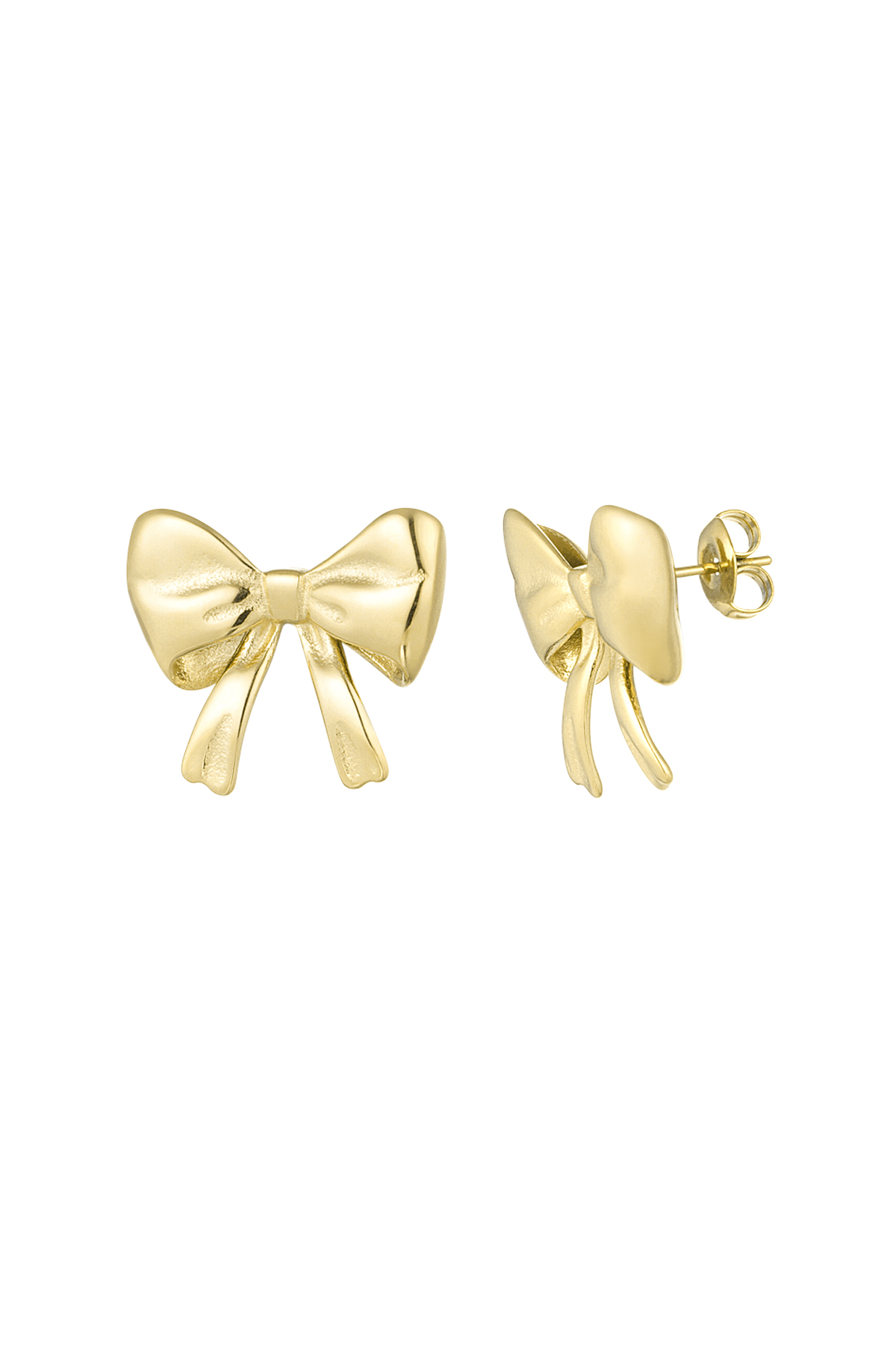 Cute bow earrings - gold 