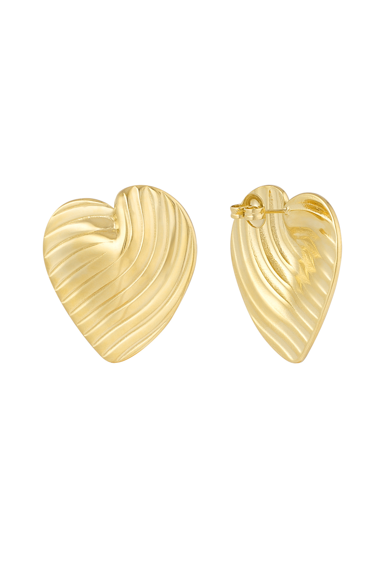 Statement earrings forever love - gold