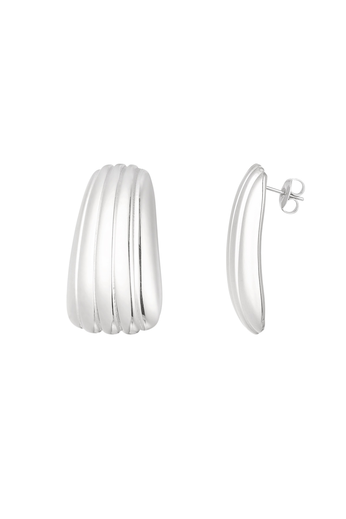 Simple stripe earrings - silver