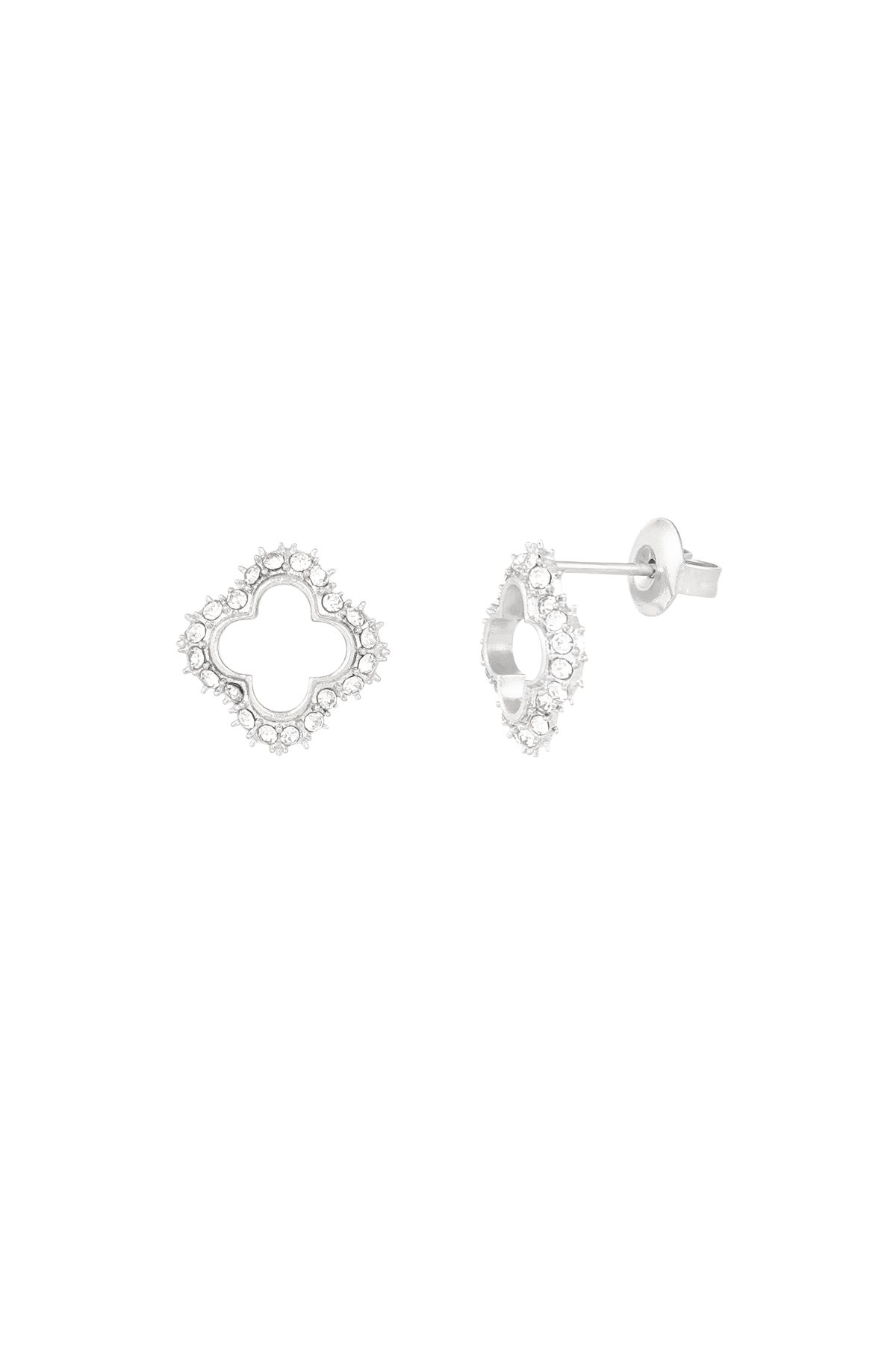 Boucles d'oreilles diamant porte-bonheur - argent h5 