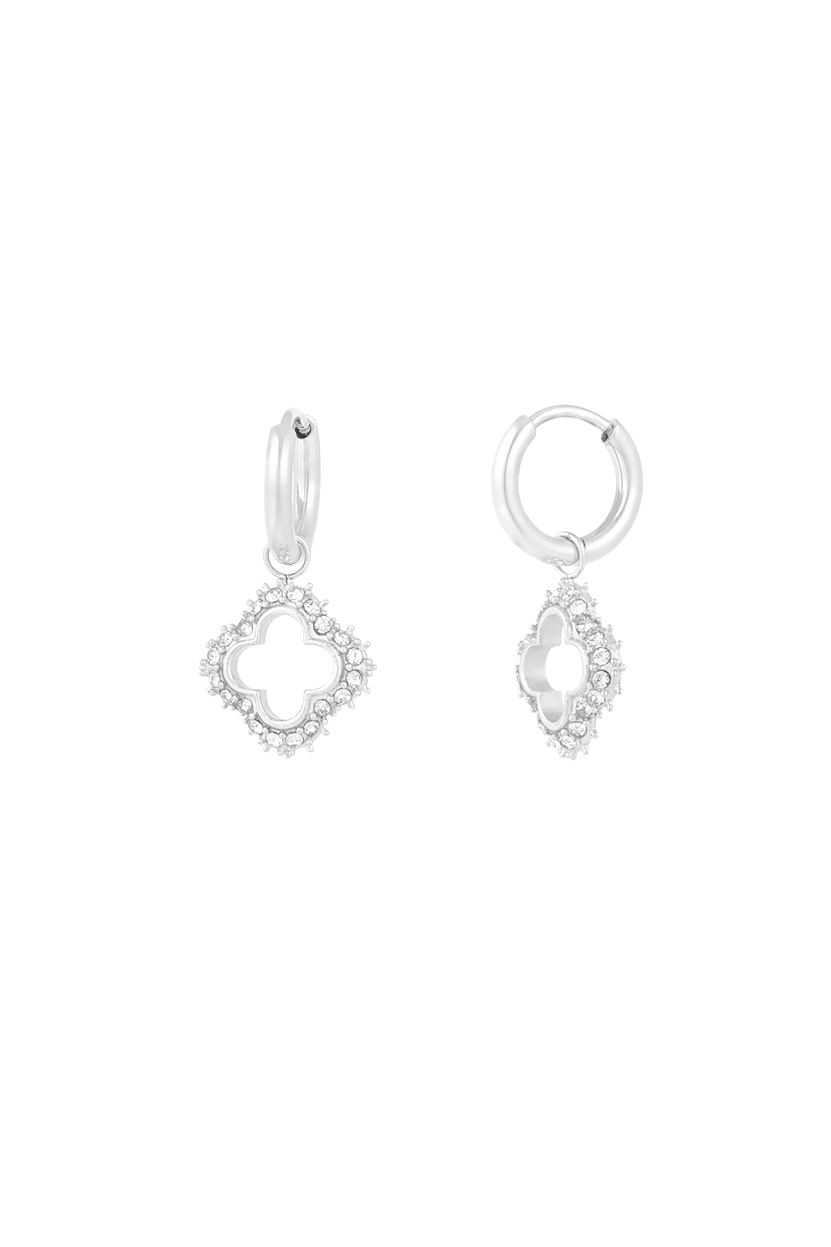 Glücksbringer-Ohrringe mit Diamanten - Silber