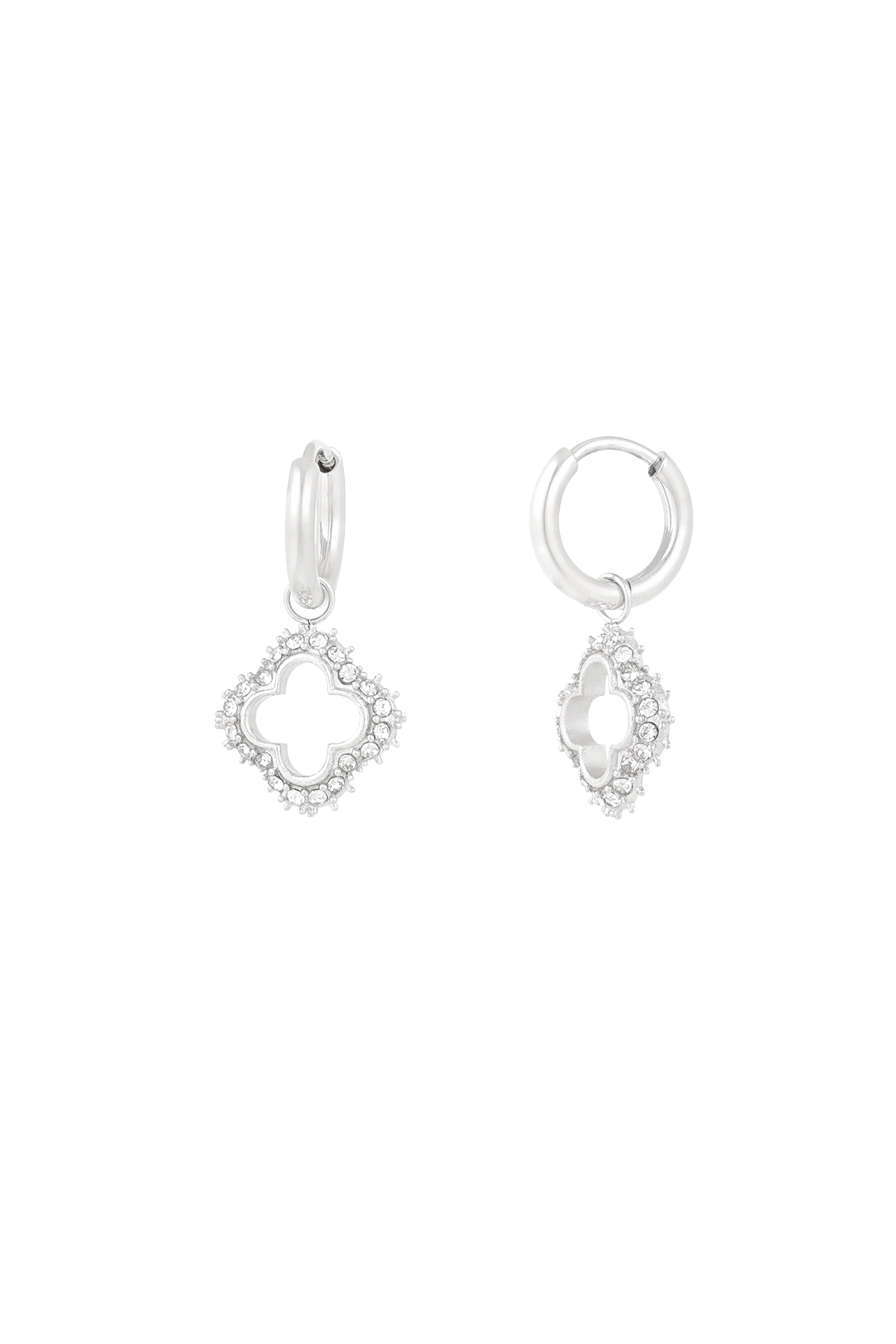 Boucles d'oreilles charms diamant porte-bonheur - argent h5 