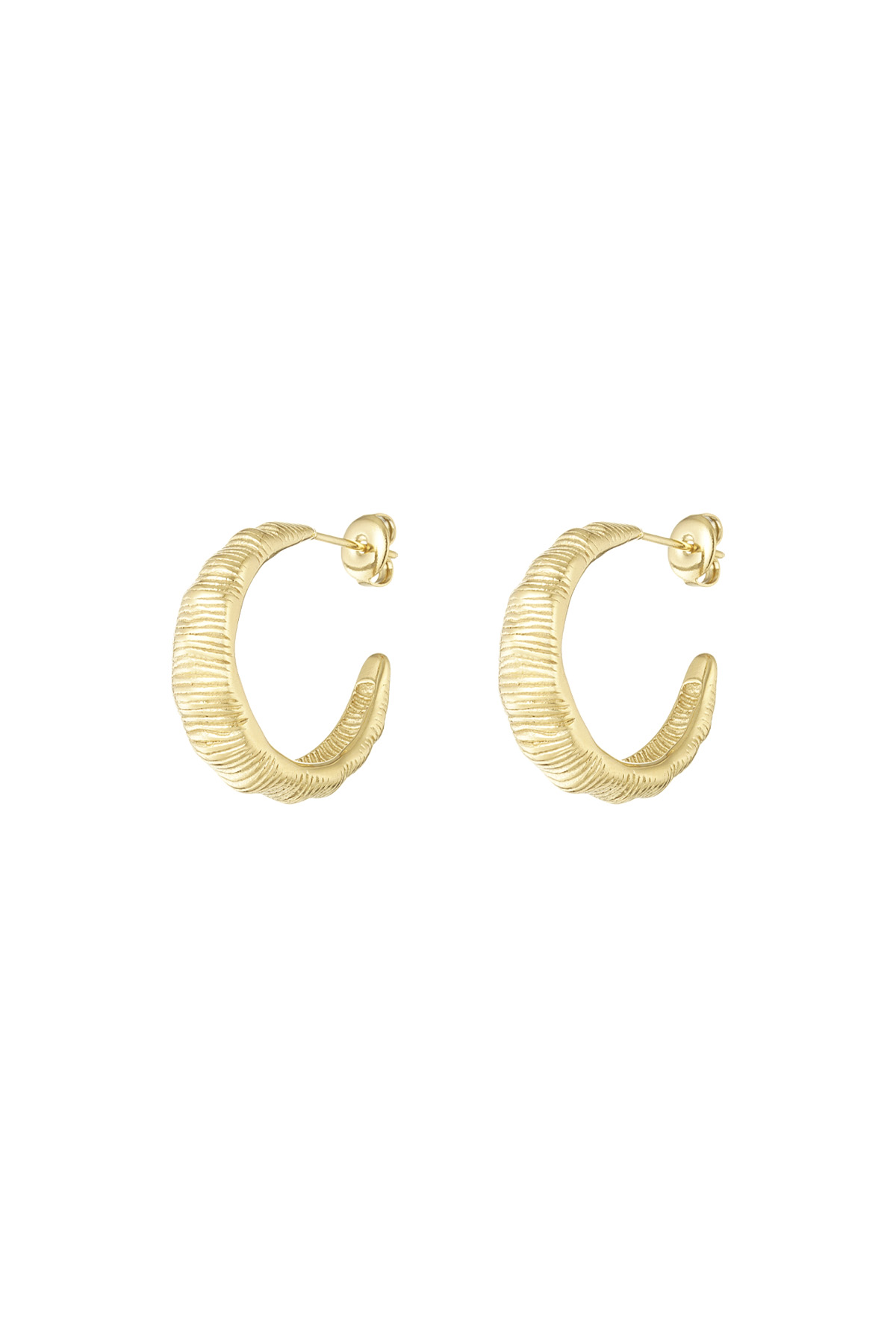 Textured Hoops oorbellen - zilver 