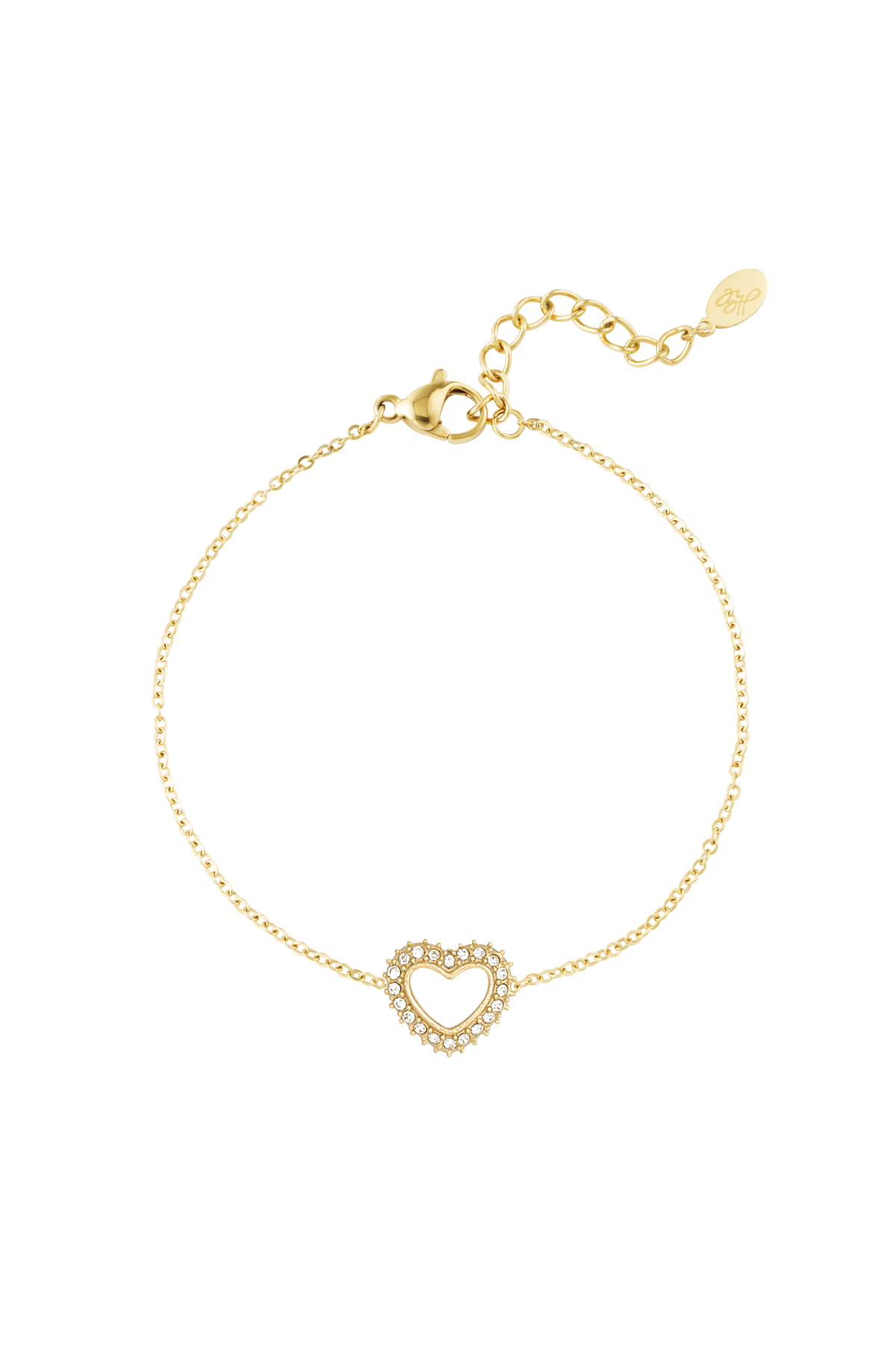 Diamond heart bracelet - gold 