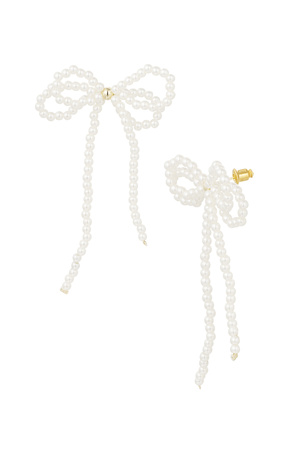Pearl with double bow earrings  h5 
