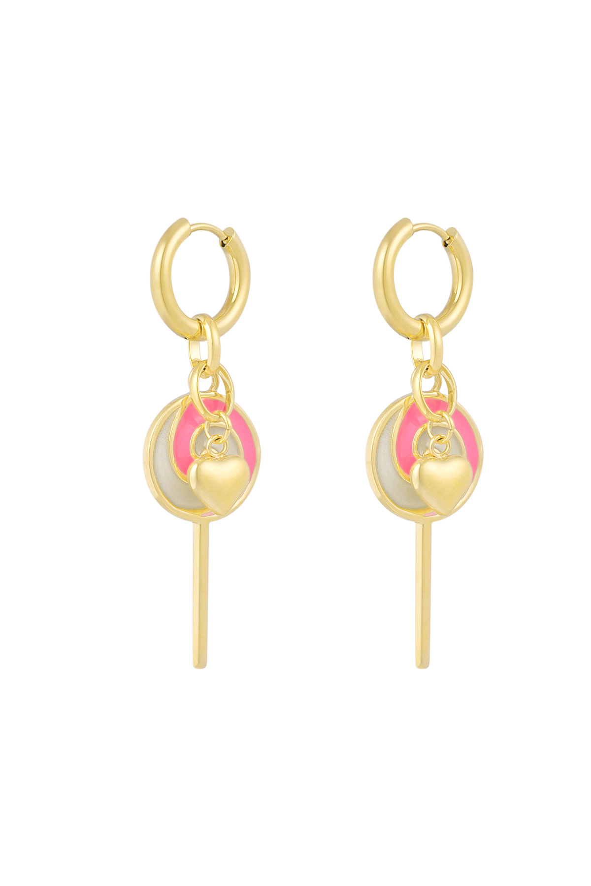 Earrings lollypop love - gold