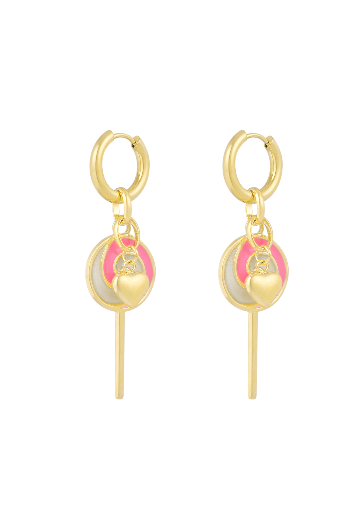 Earrings lollypop love - Gold color