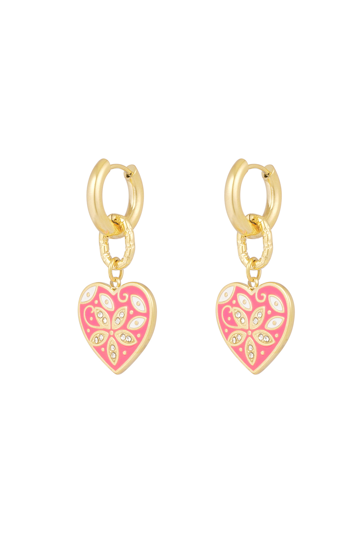 Earrings eyes on you - pink gold