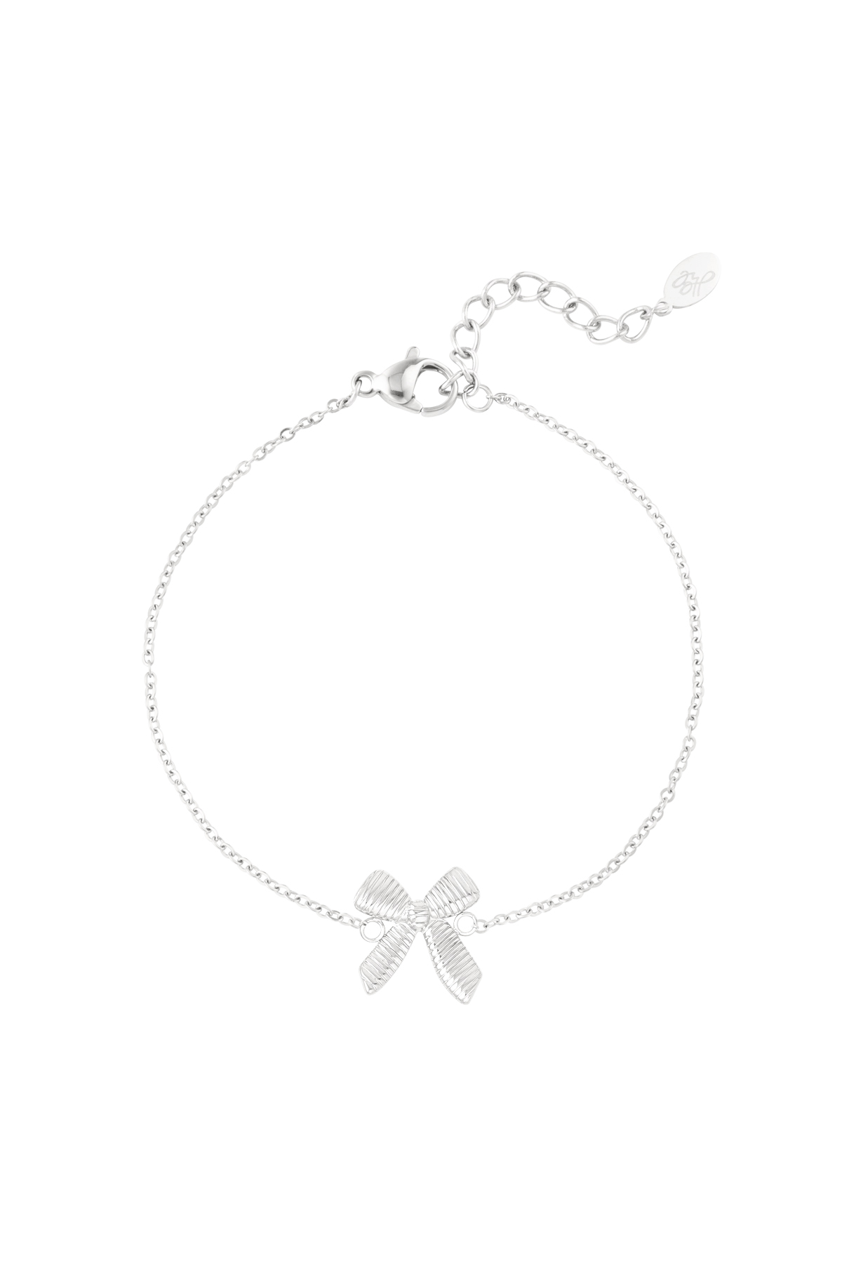 Simple bracelet with bow - silver 
