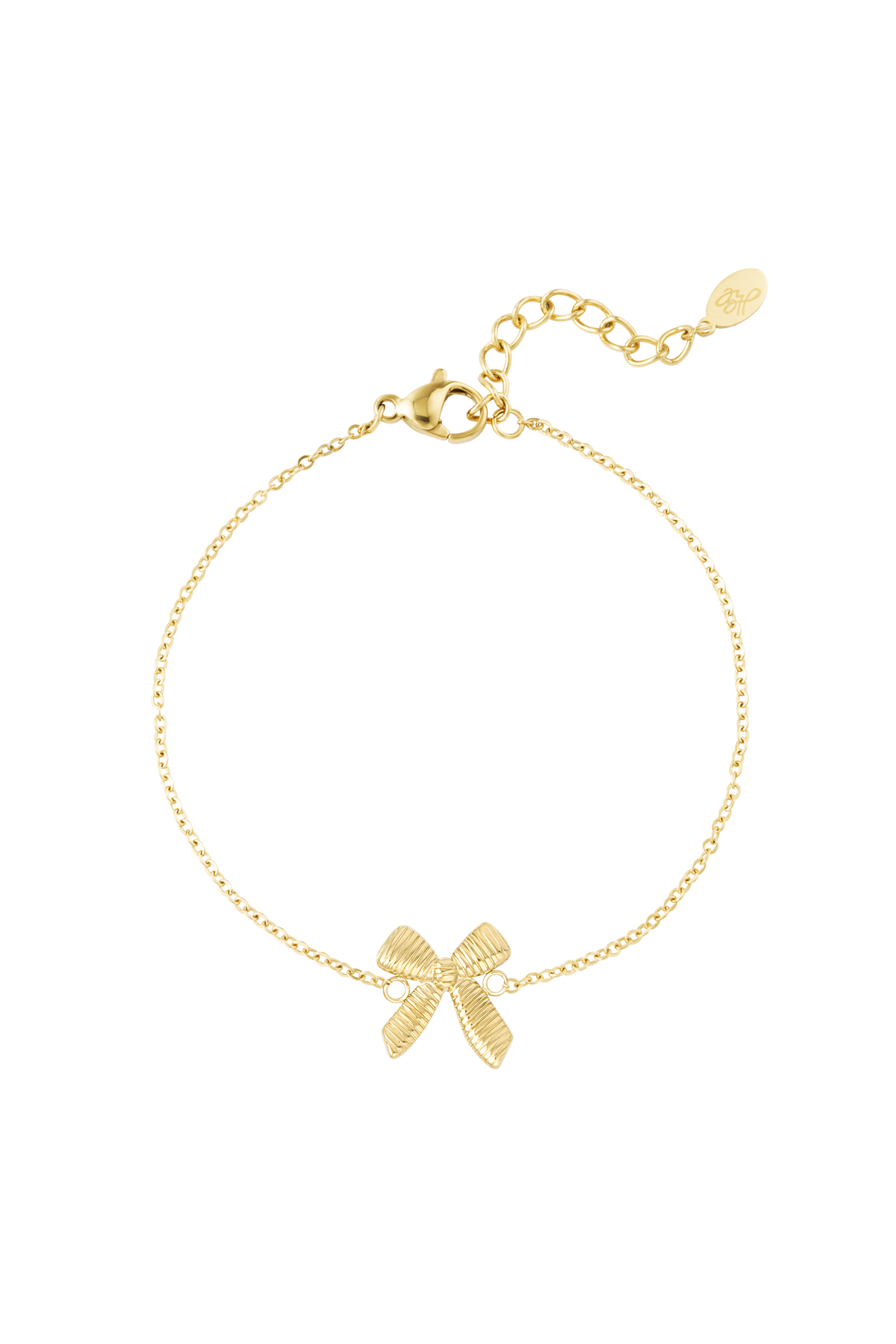 Simple bracelet with bow - gold 