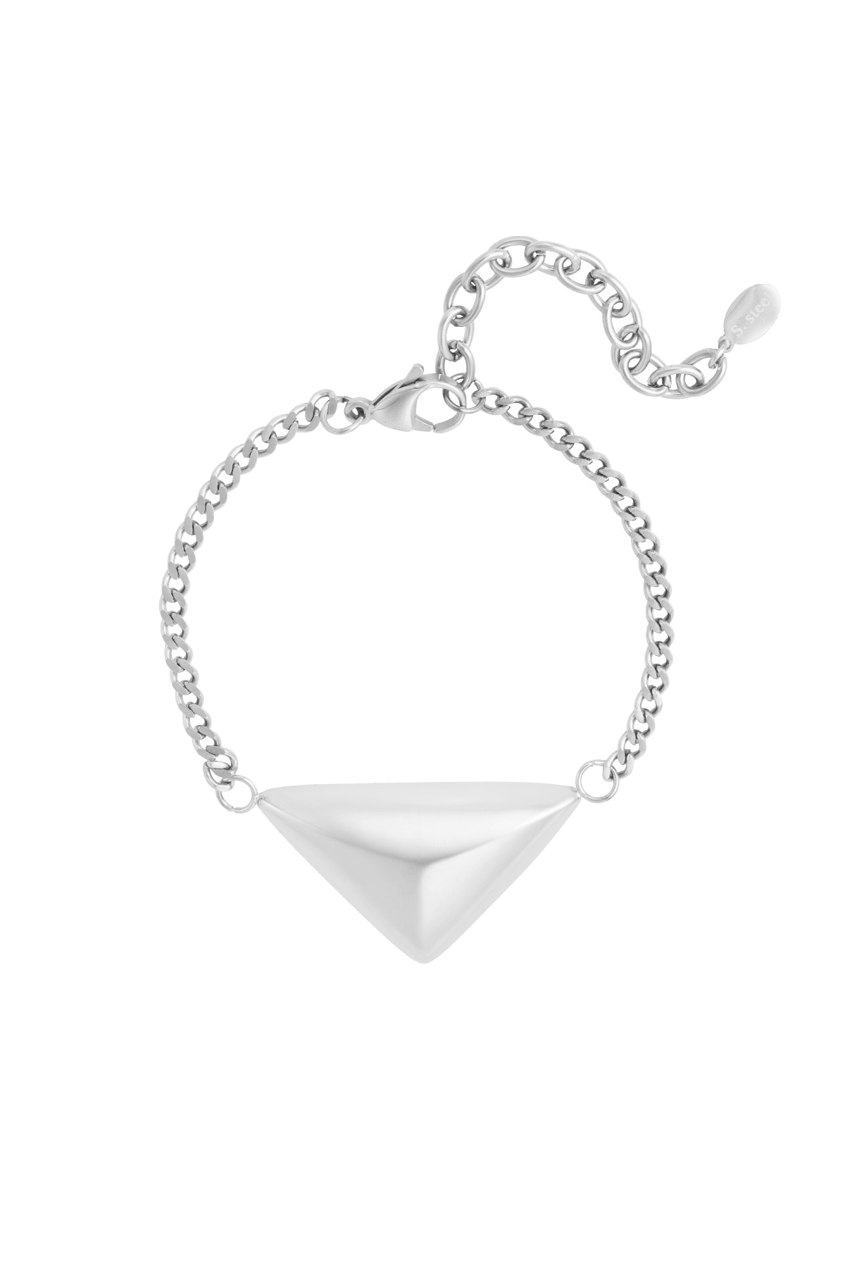 Folded triangle bracelet - silver h5 