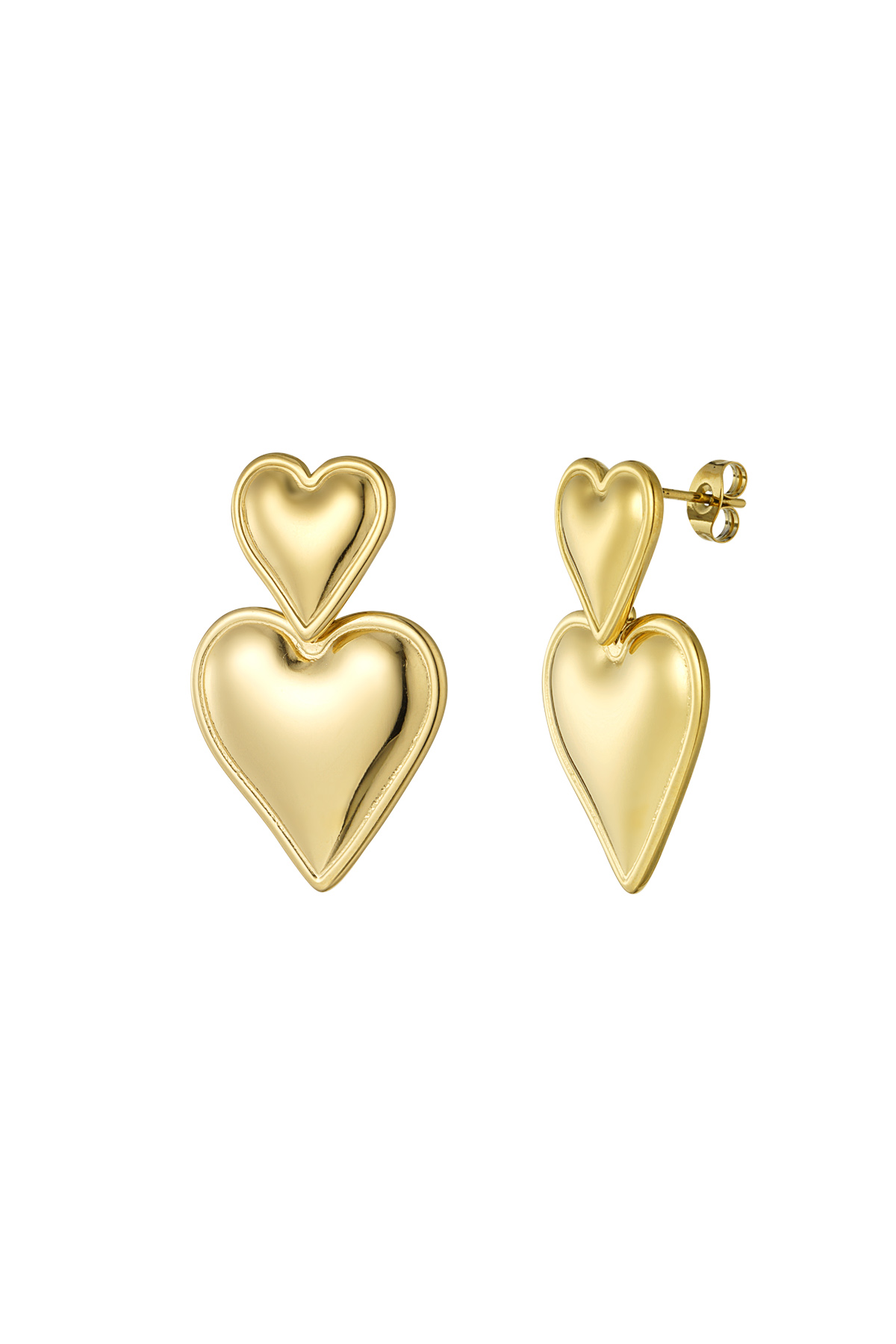 Earrings loves double - gold