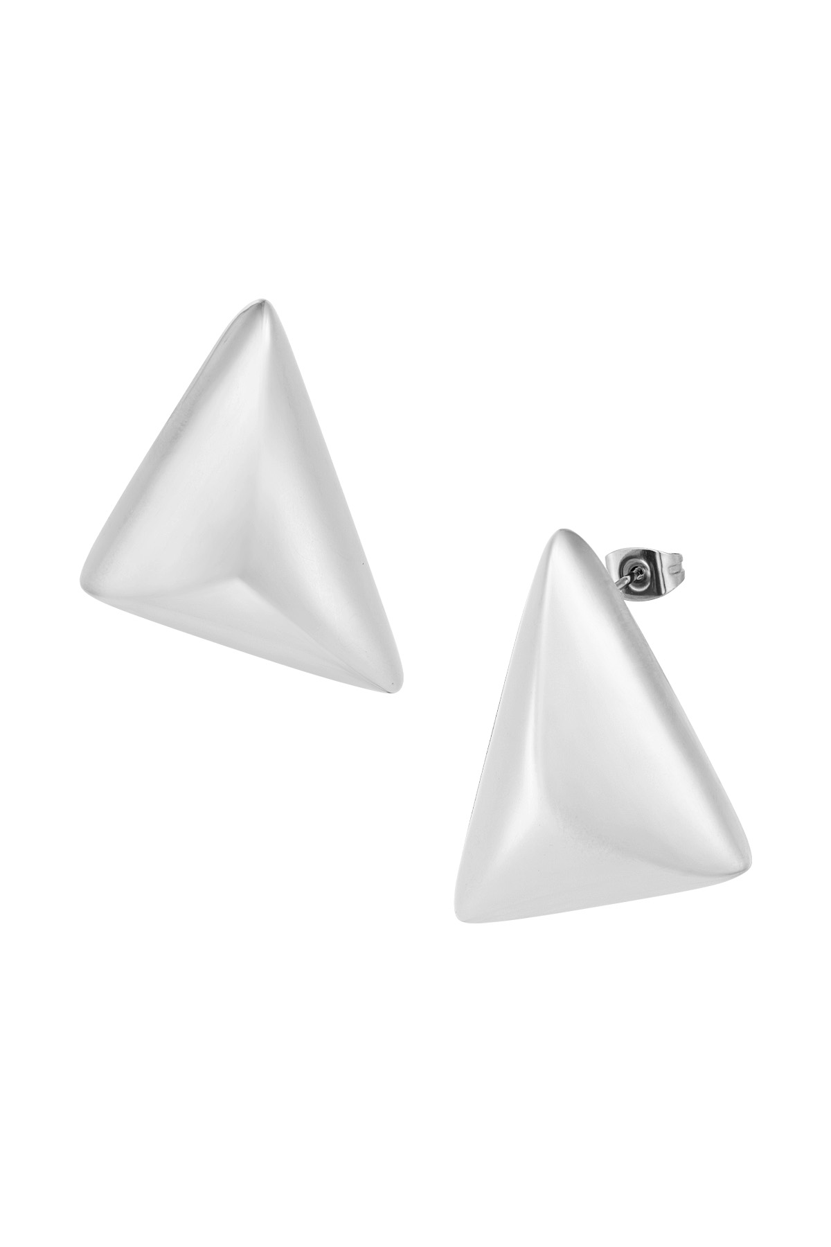 Folded triangle earrings - silver  h5 Picture3