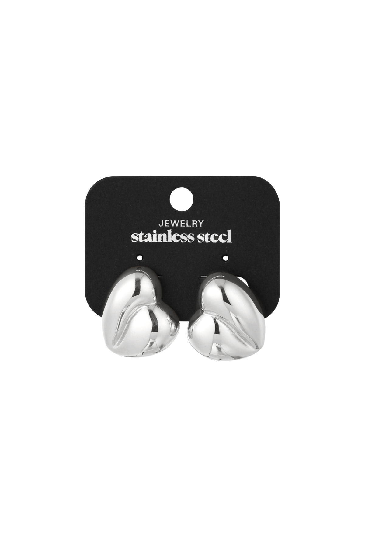 Earrings heart shape - silver h5 Picture3