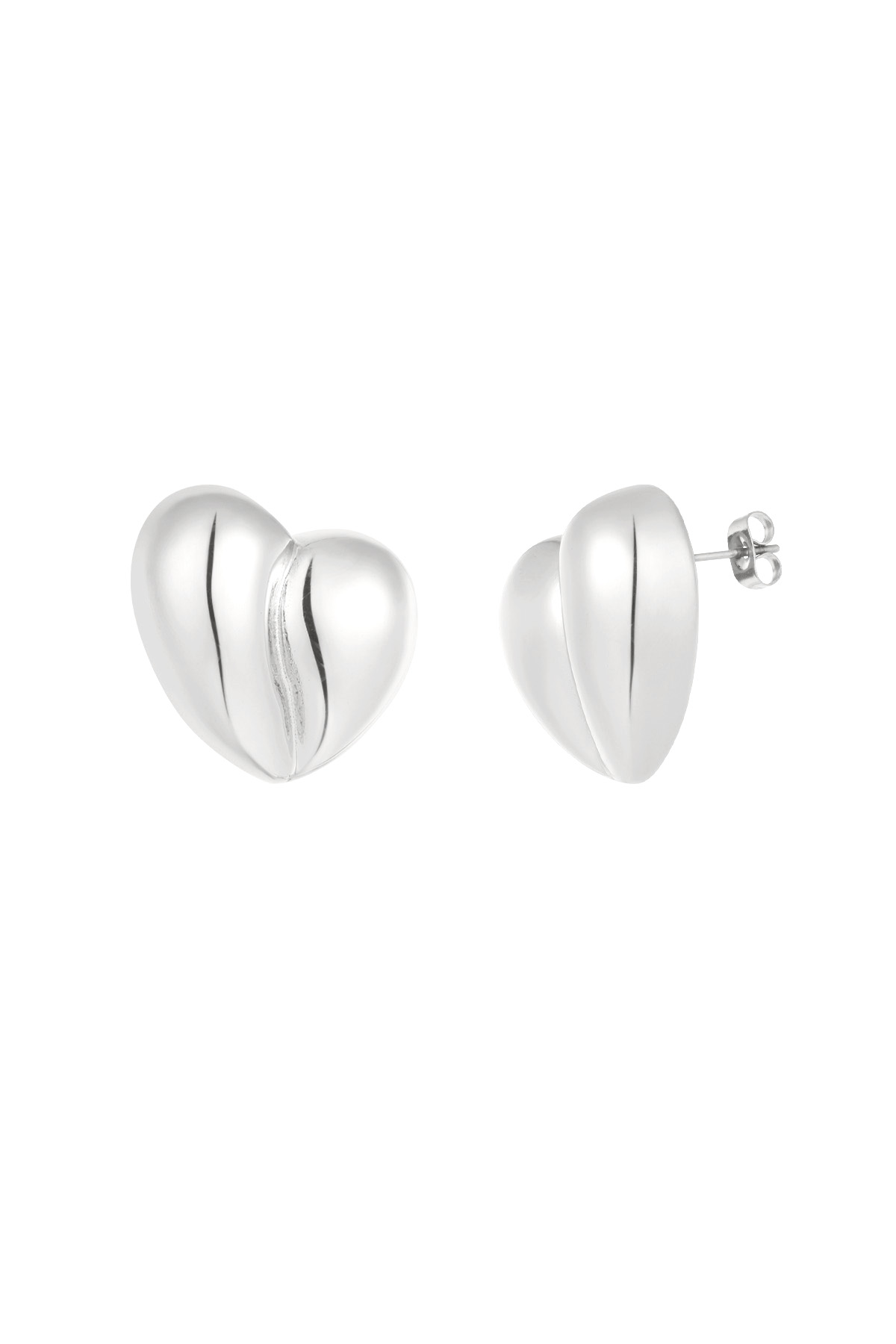 Earrings heart shape - silver h5 