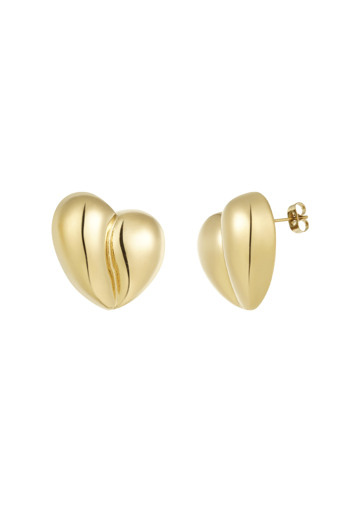 Earrings heart shape - gold