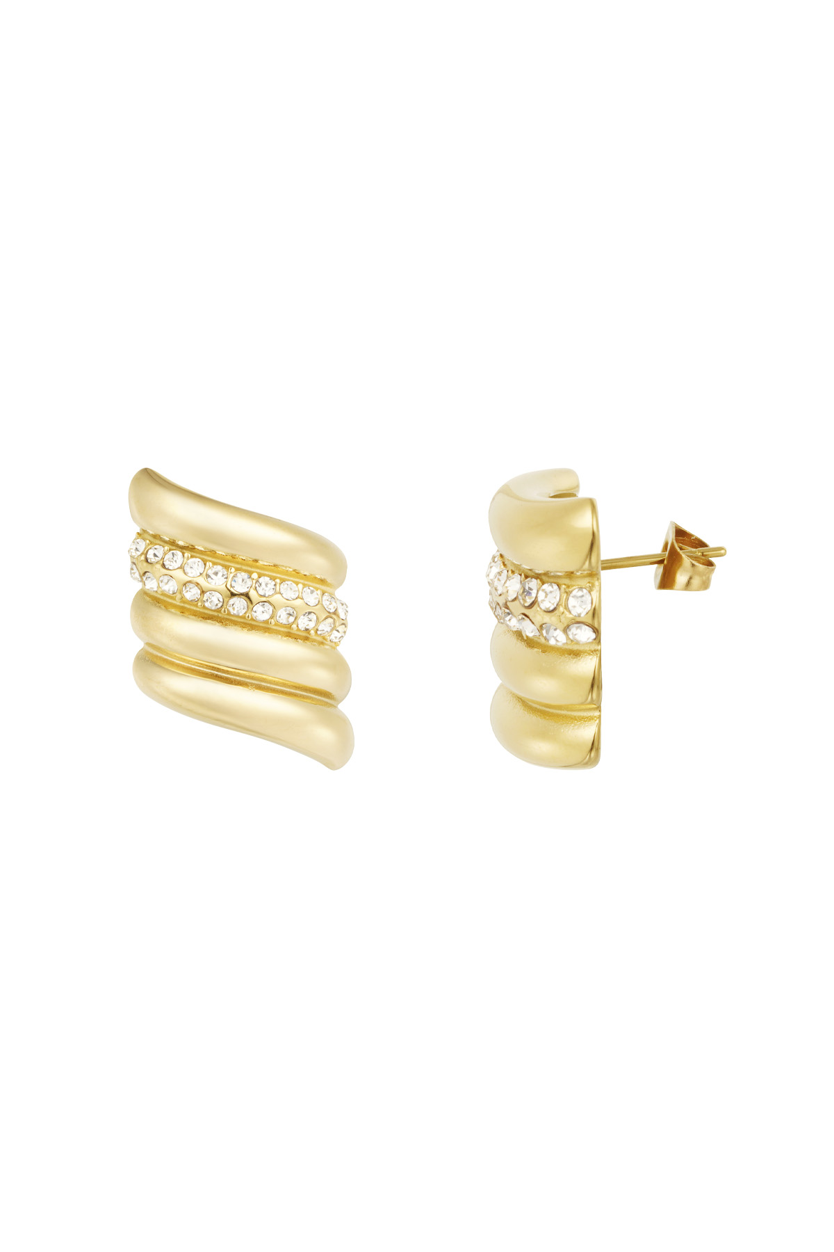 Earrings twisted times - gold h5 