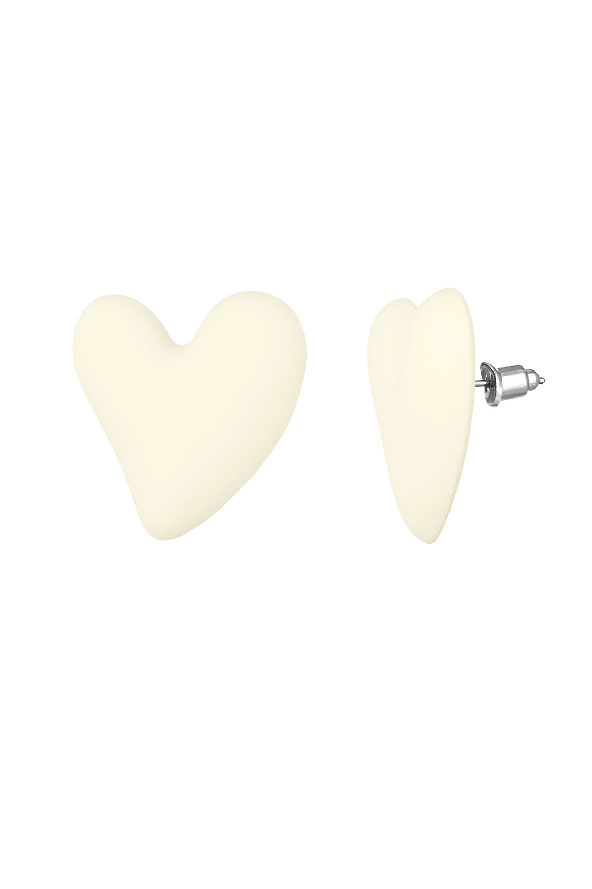 Boucles d'oreilles love colorées - blanc cassé  h5 