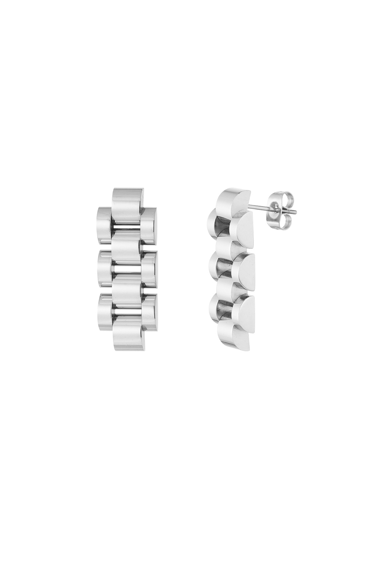 Boucles d'oreilles maillons longs - argent  h5 