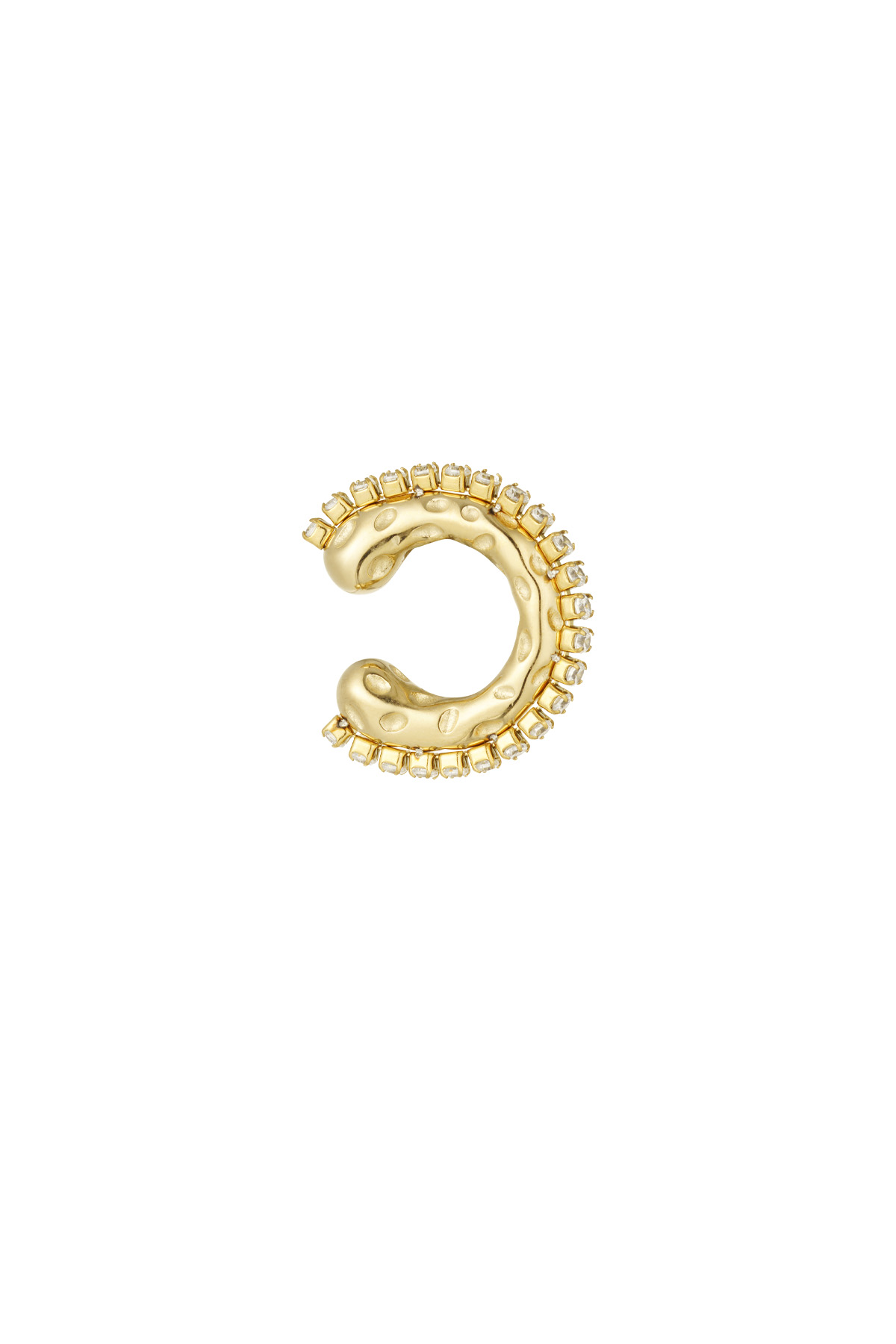 Ear cuff with rhinestones - gold h5 